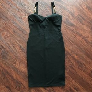 LBD with gold hardware detailed straps